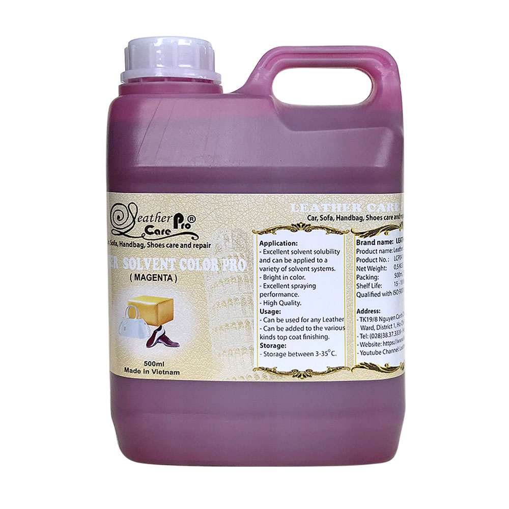 Màu sơn túi xách da, màu sơn ghế da ô tô – Leather Solvent Color Pro (Magenta)